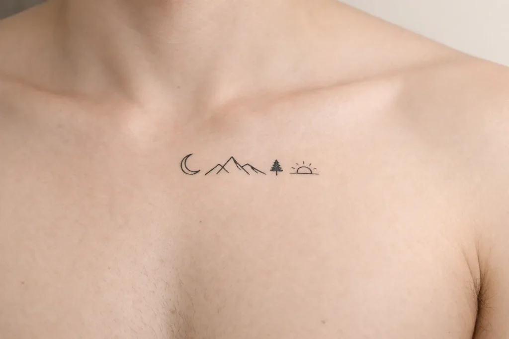 Minimalist Chest Tattoo