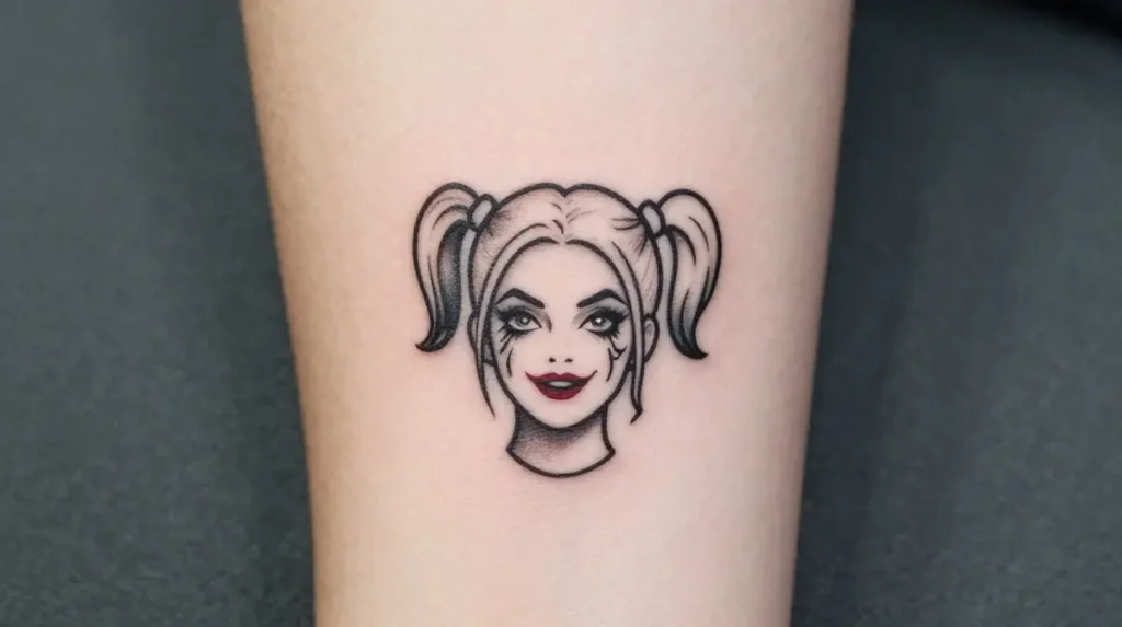 Minimalist Harley Quinn Tattoo