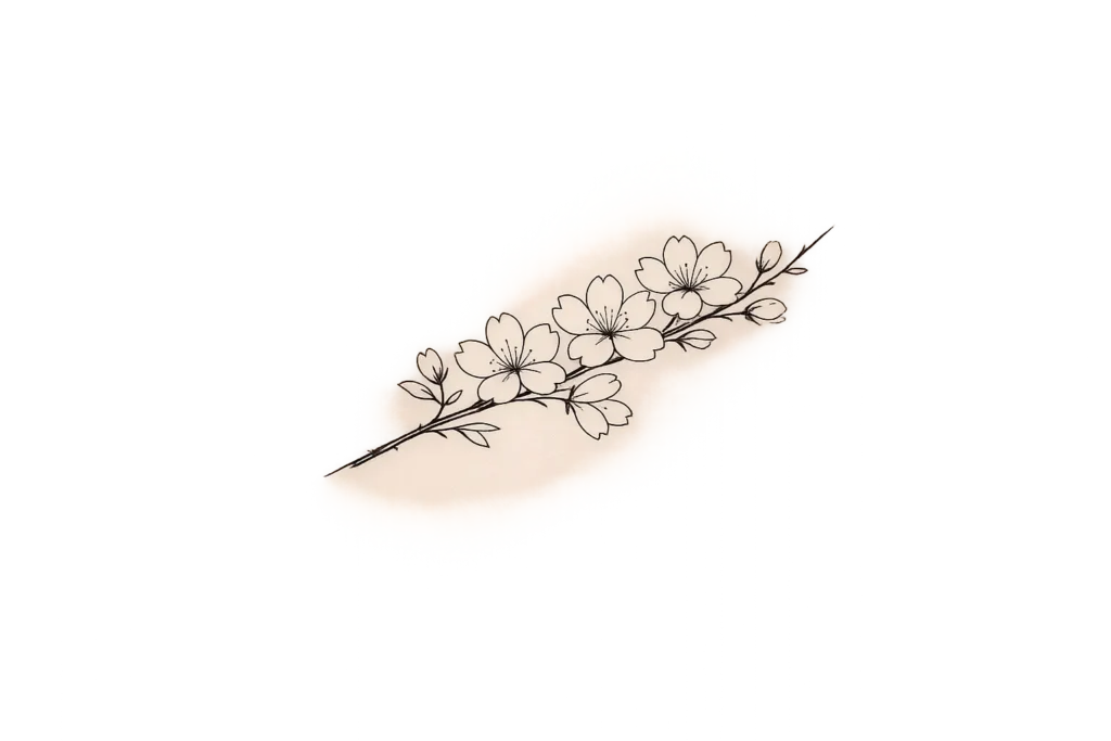 Minimalist Japanese Flower Tattoo