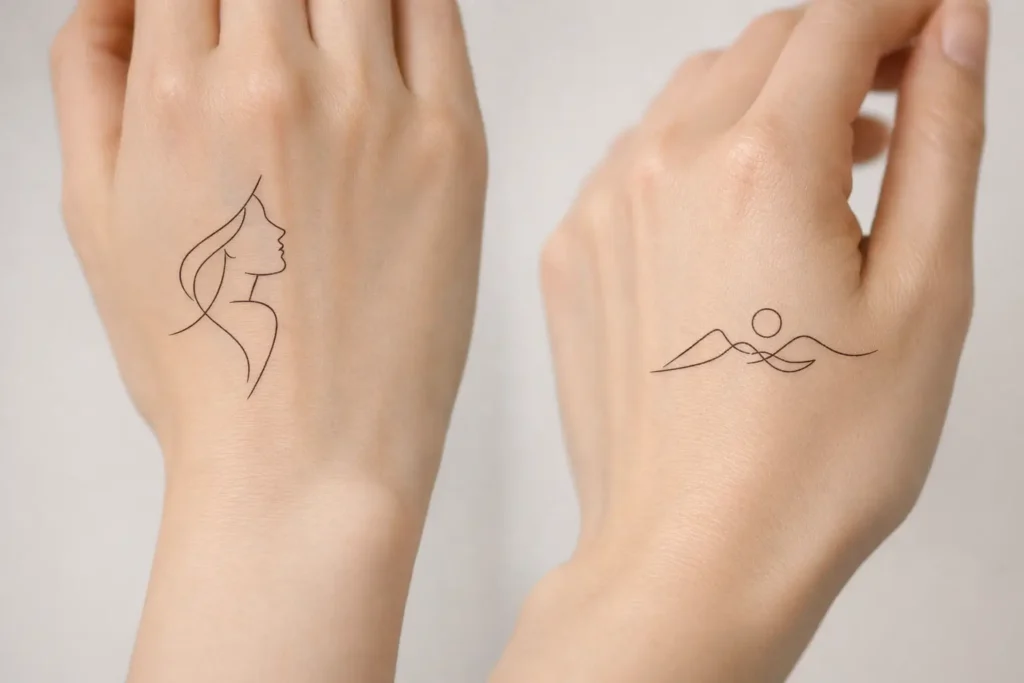 Minimalist Line Art Tattoo