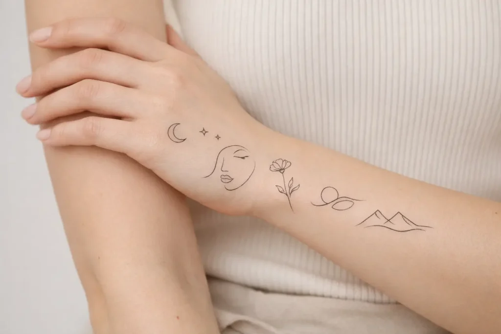 Minimalist Line Art Tattoos