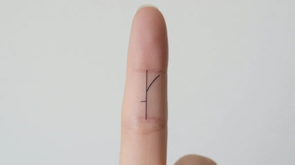 Minimalist Line Tattoos on Fingers