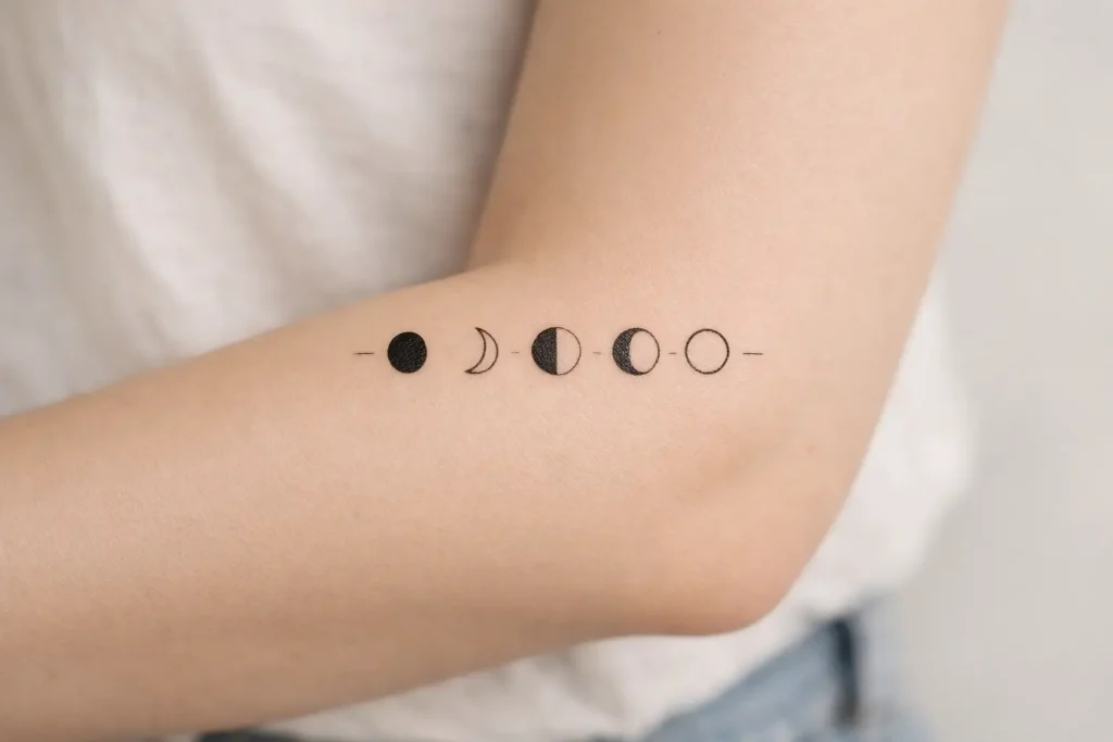 Minimalist Moon Phases Line Design
