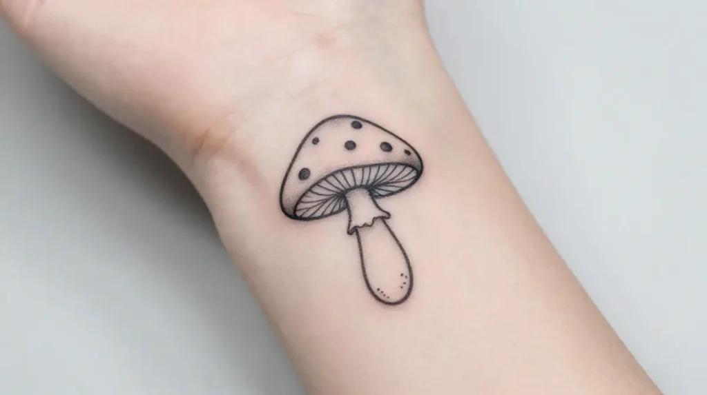 Minimalist Mushroom Tattoo