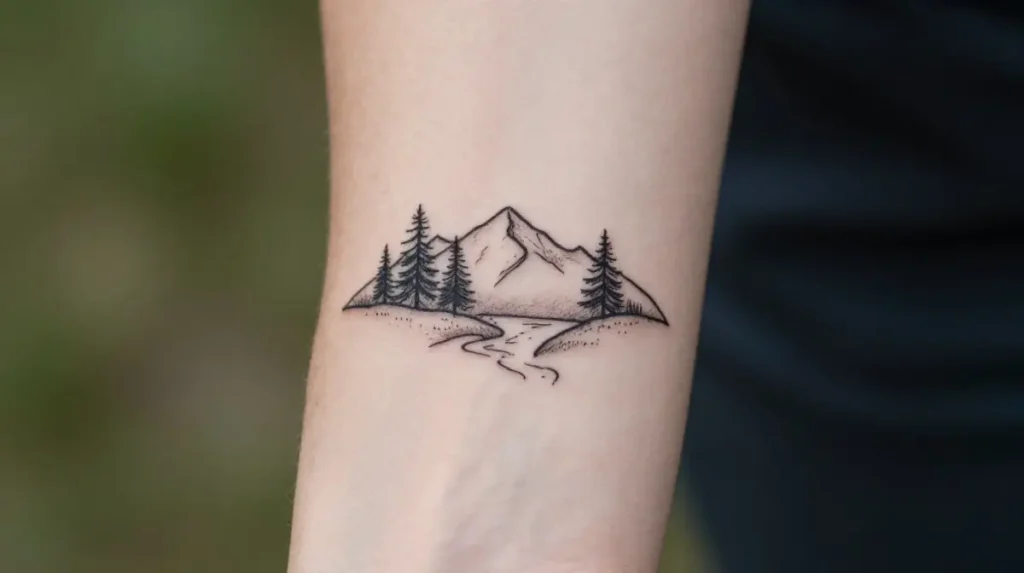 Minimalist Nature Scene Tattoo