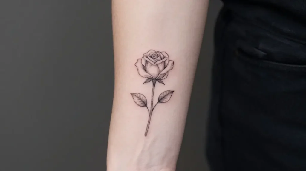 Minimalist Rose Tattoo