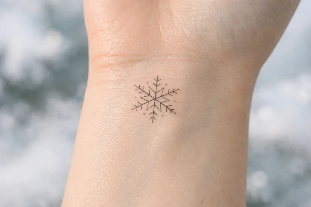 Minimalist Snowflake Tattoo Idea