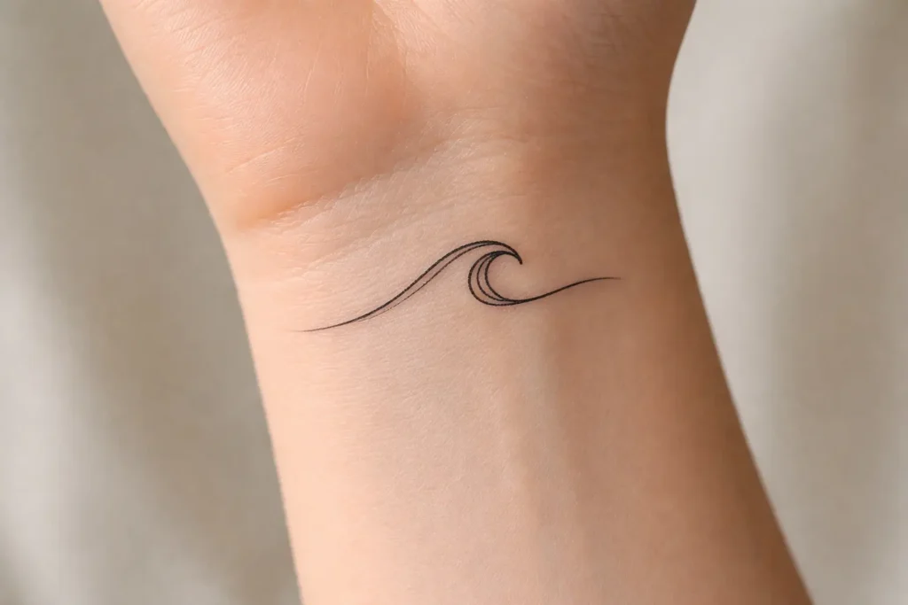 Minimalist Wave Line Tattoo