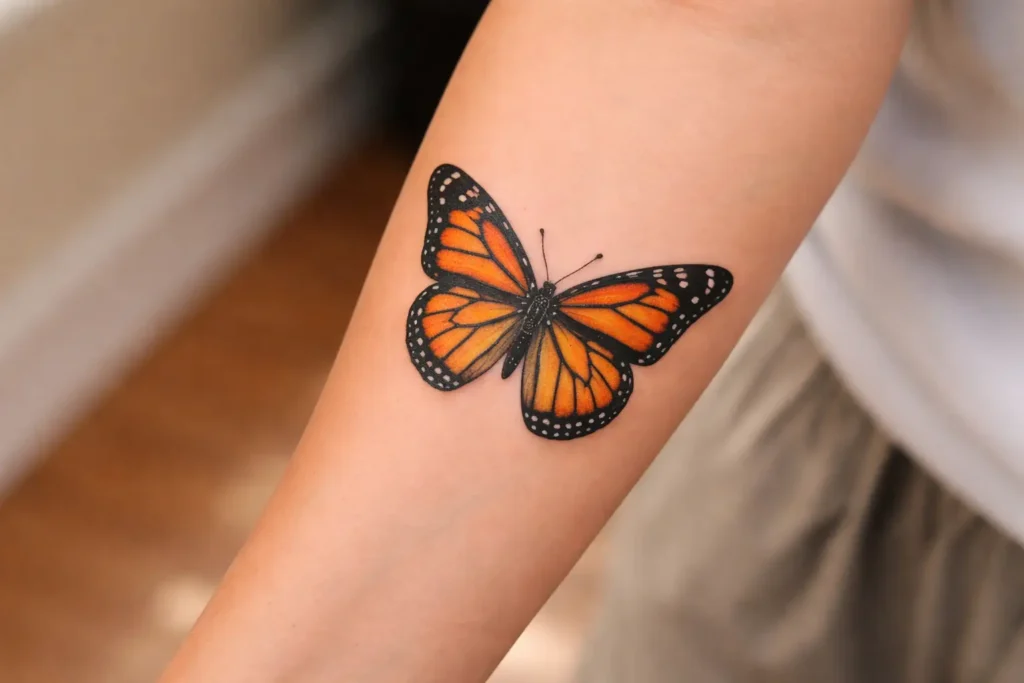 Monarch Butterfly Forearm Tattoo