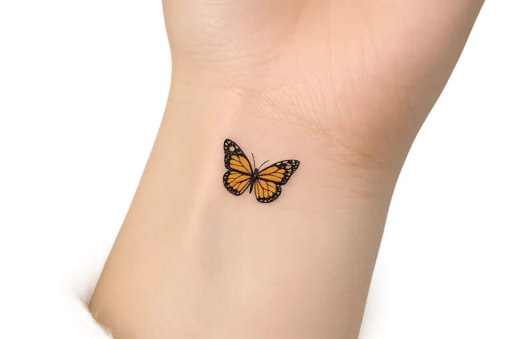 Monarch Butterfly Wrist Tattoo