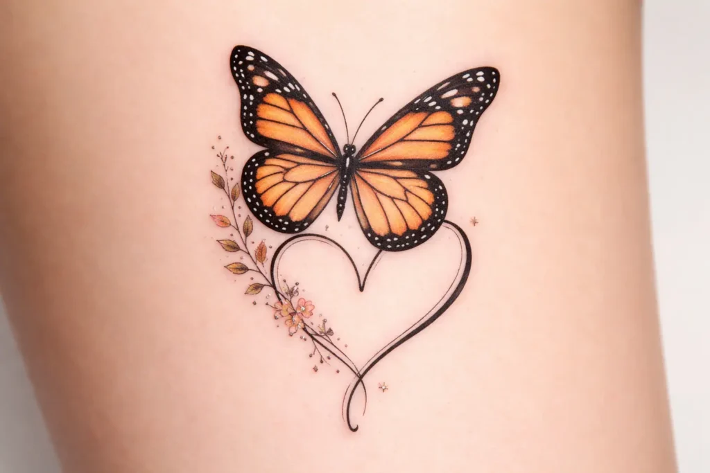 Monarch Butterfly with Heart