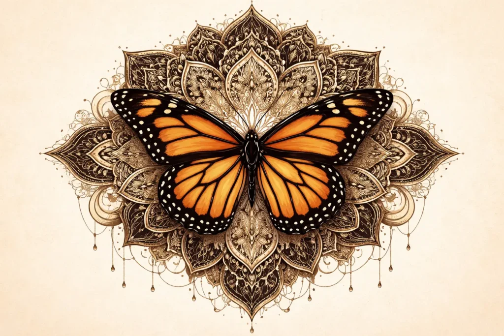 Monarch Butterfly with Mandala
