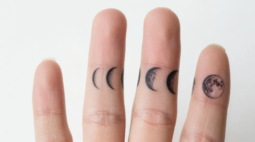 Moon Phase Band Across the Fingers