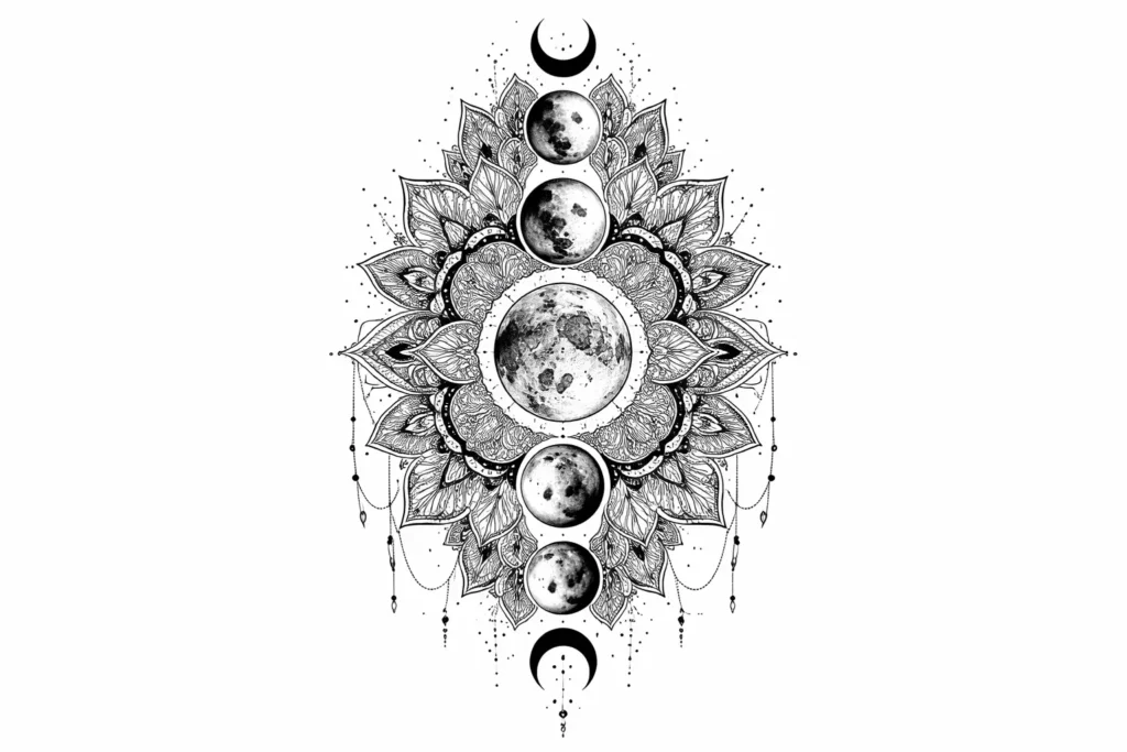 Moon Phases with Mandala