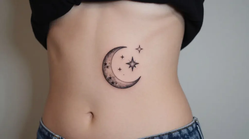 Moon and Stars Tattoo