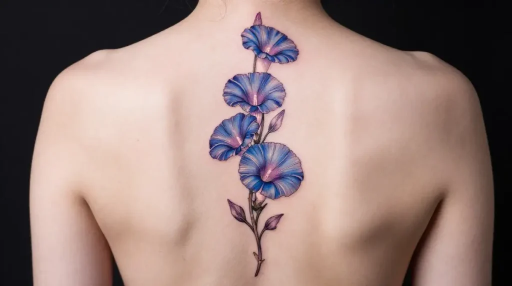 Morning Glory Spine Tattoo