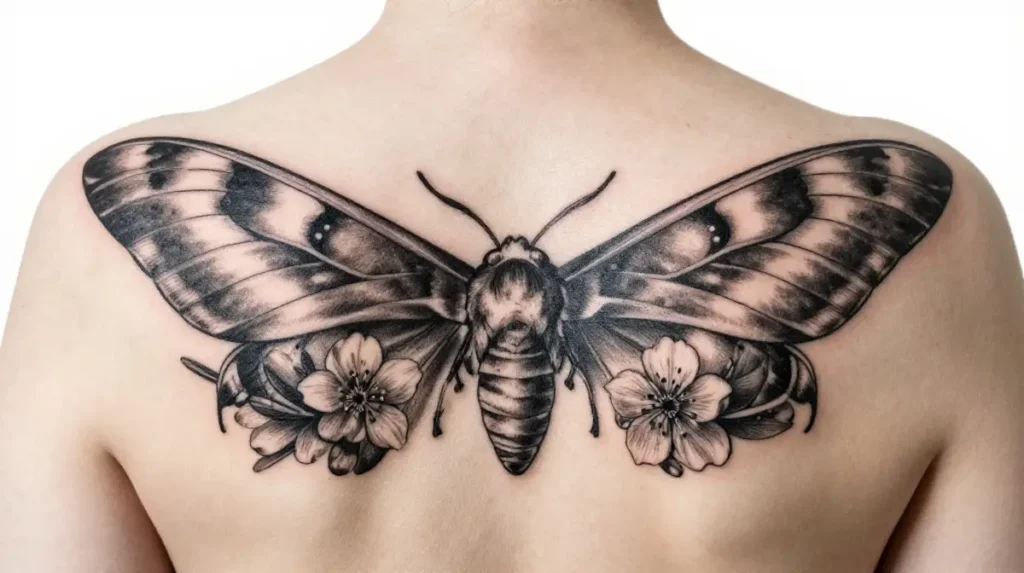 Moth and Olive Branch Tattoo
