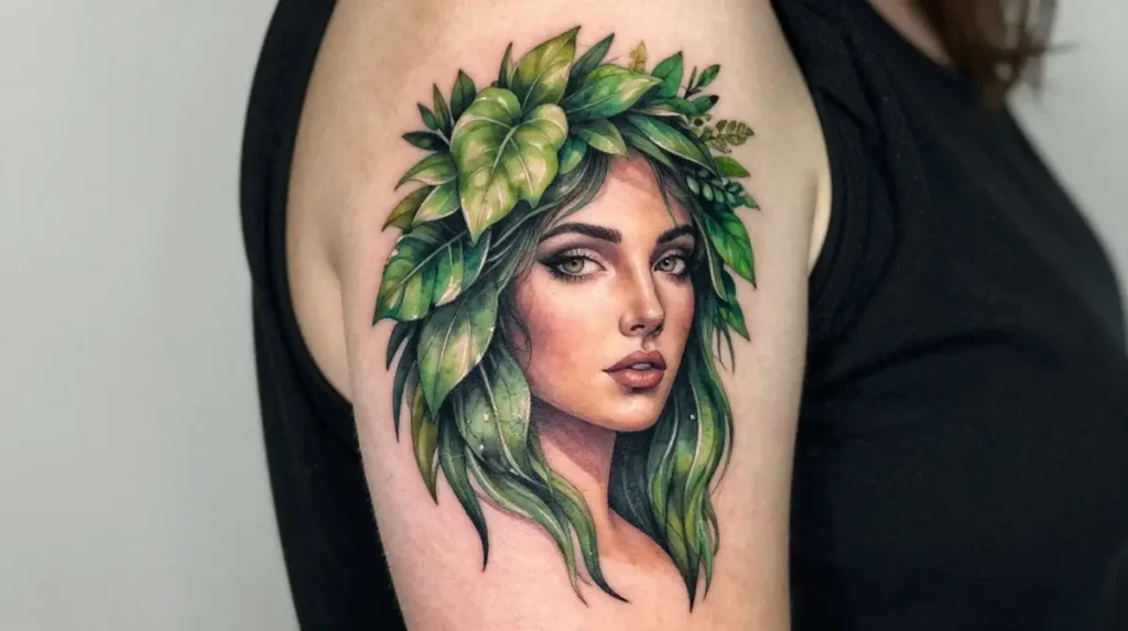 Mother Nature Face Tattoo