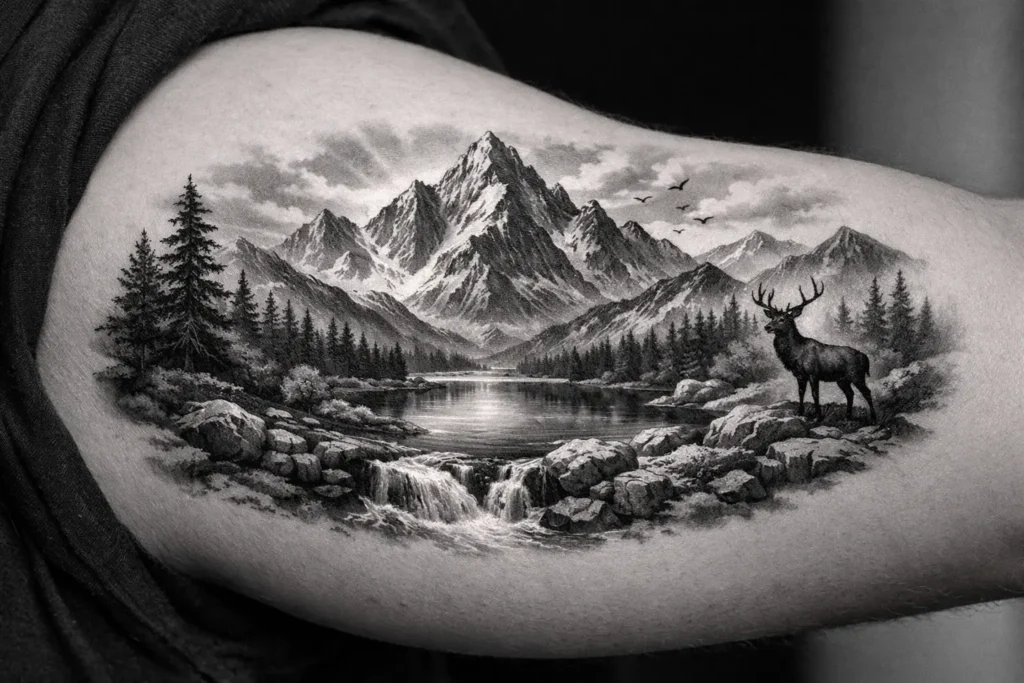 Mountain Landscape Tattoo