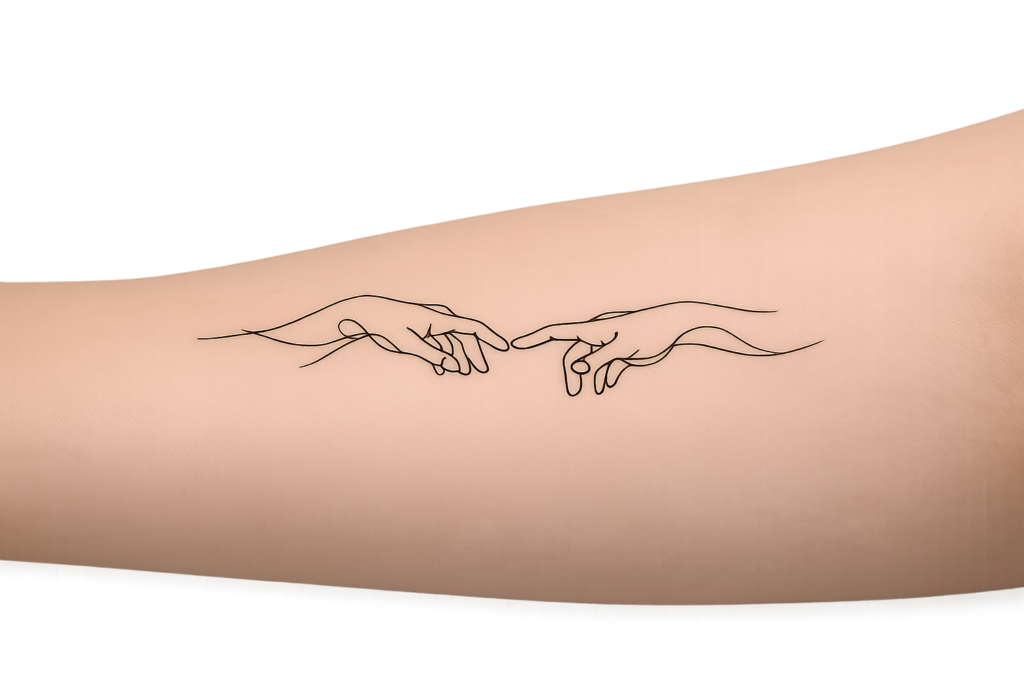One Line Hand Gesture Tattoo