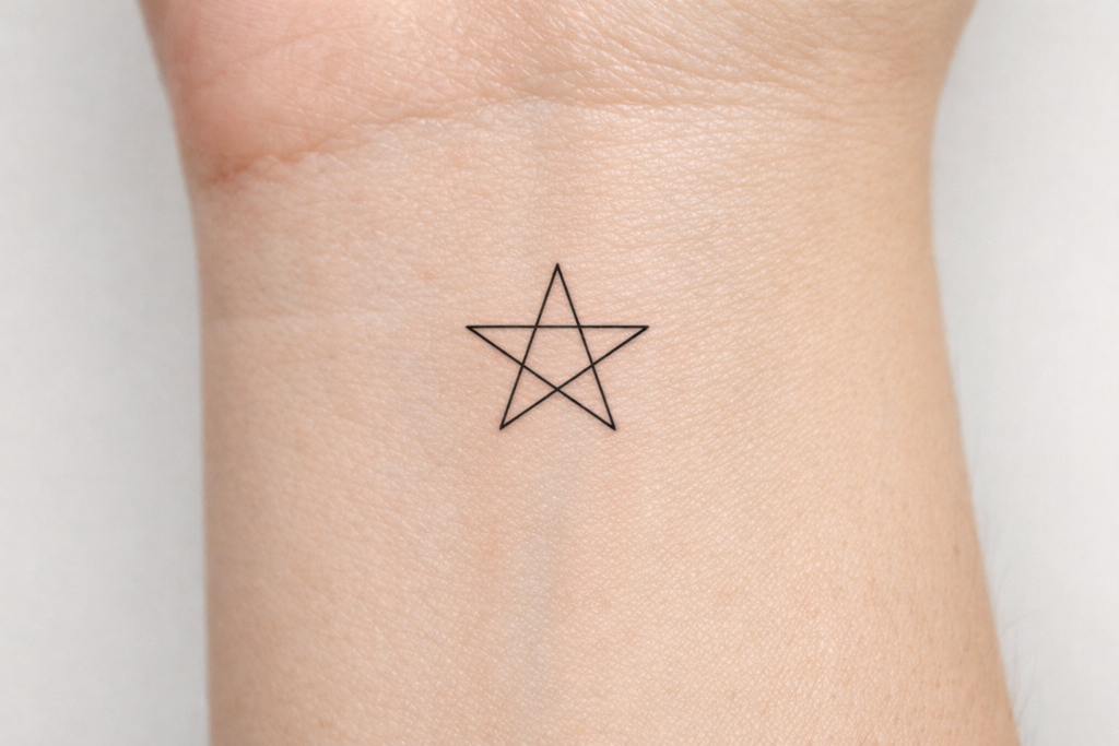 One Line Minimal Symbol Tattoo