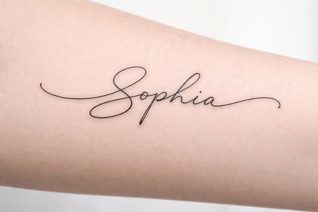 One Line Name Tattoo