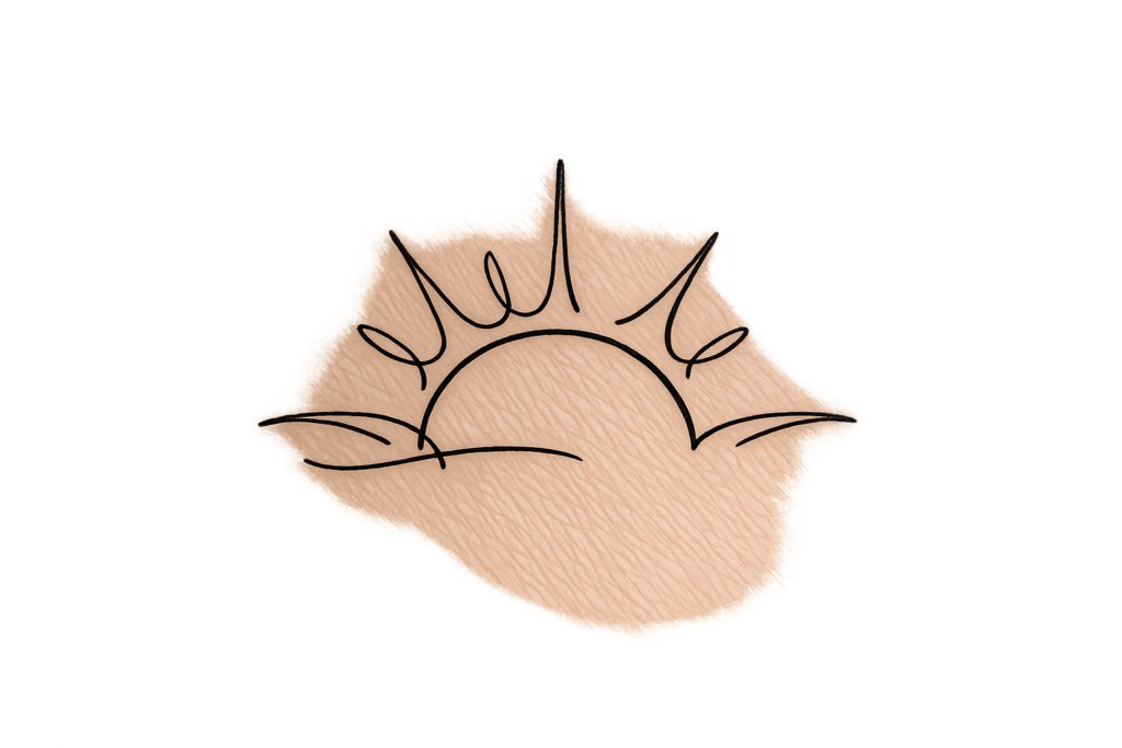 One Line Sun Tattoo