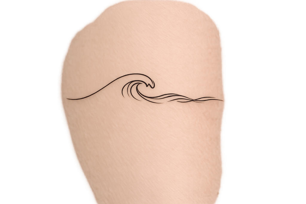One Line Wave Tattoo