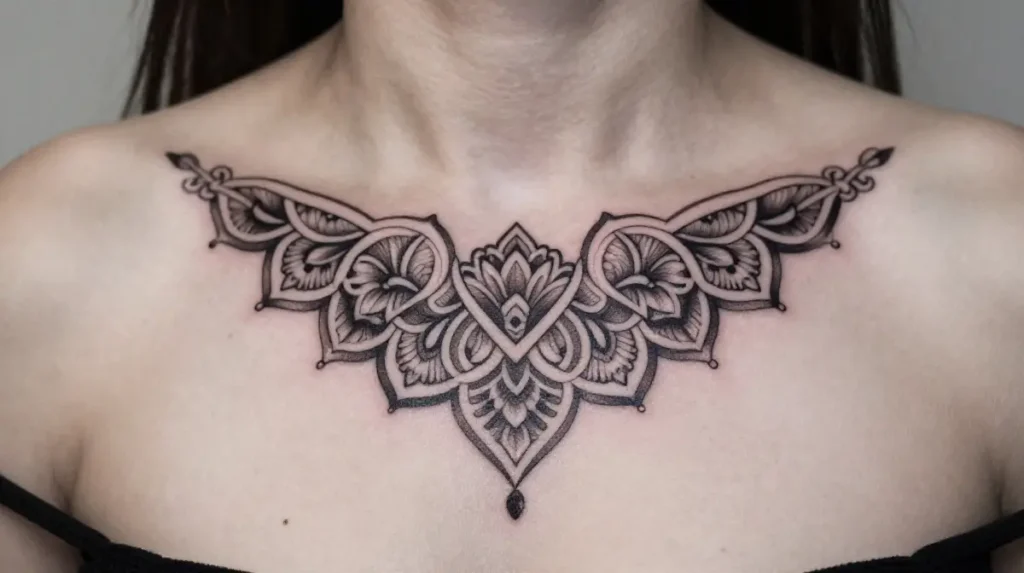 Ornamental Sternum Tattoo