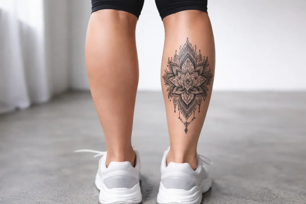 Outer Calf Tattoo Placement Balanced Look