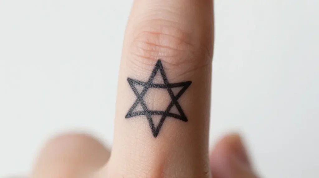 Pentagram or Pentacle Finger Tattoo