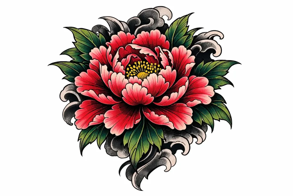 Peony Flower Tattoo Design