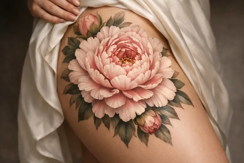 Peony Tattoos That Reflect Elegance and Prosperity