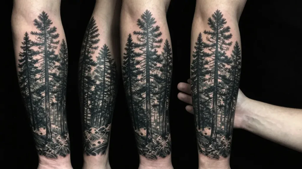 Pine Tree Sleeve Tattoo