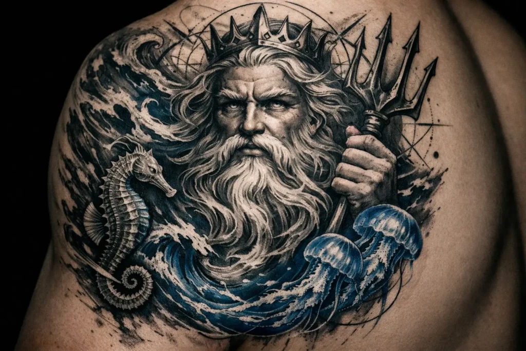 Poseidon or Neptune Tattoo
