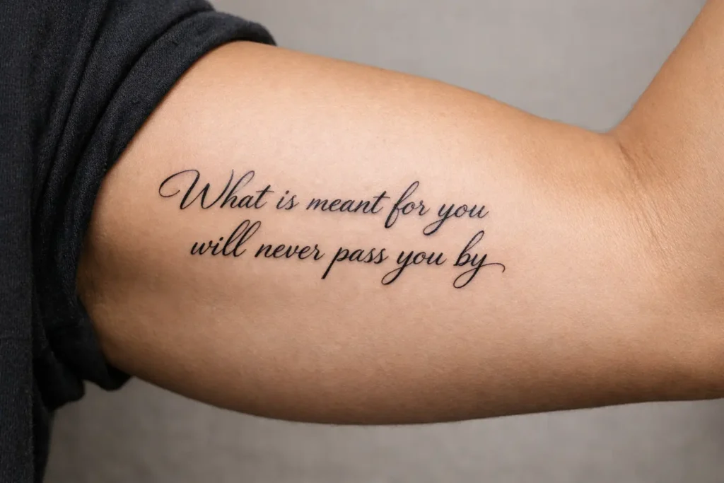 Quote Bicep Tattoo