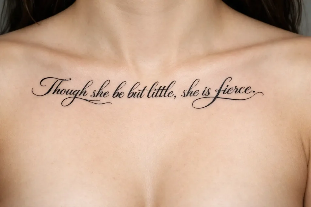 Quote Chest Tattoo