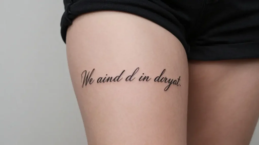 Quote Thigh Tattoo