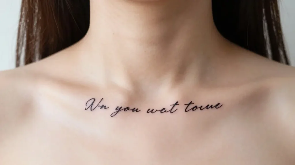 Quote Under Collarbone Tattoos