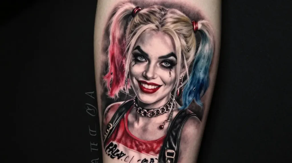 Realistic Harley Quinn Tattoo
