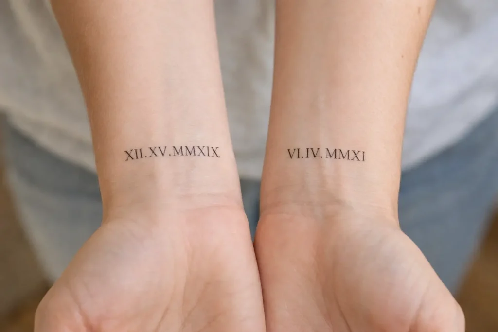 Roman Numeral Date Tattoo