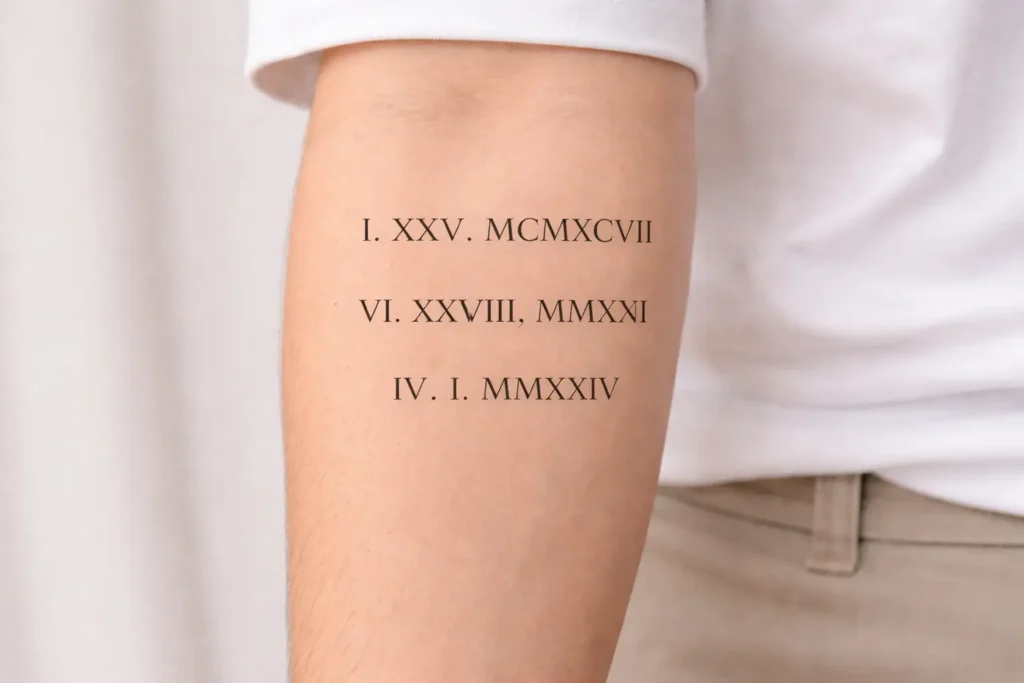 Roman Numerals Tattoo
