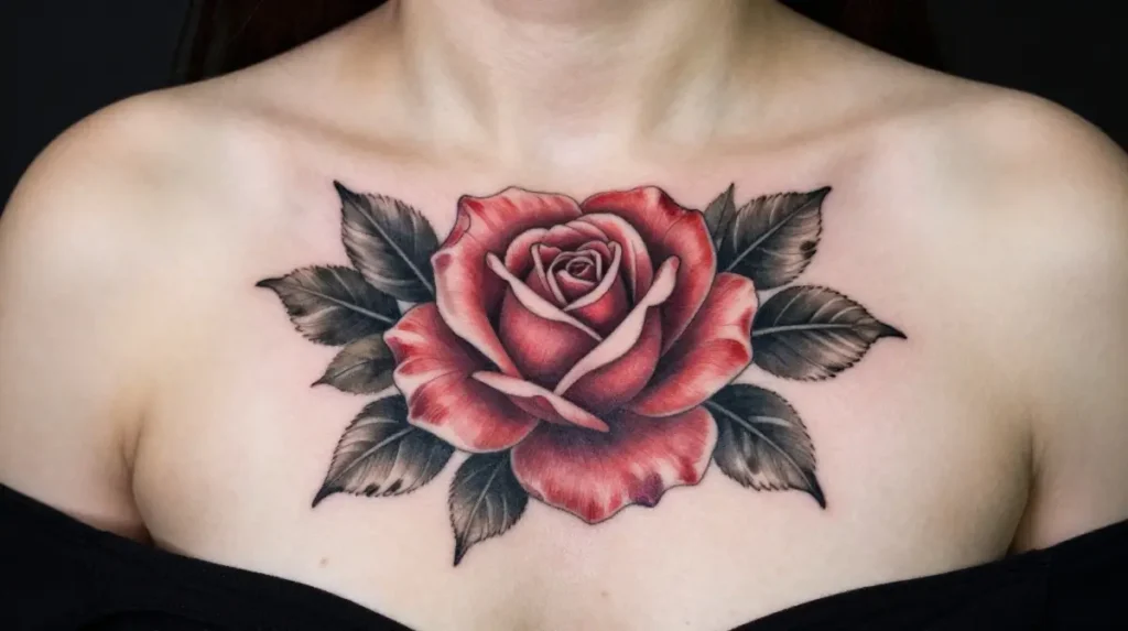 Rose Chest Tattoos