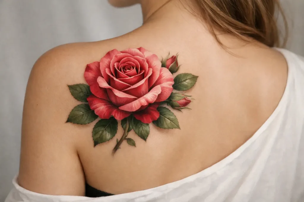 Rose Shoulder Blade Tattoo