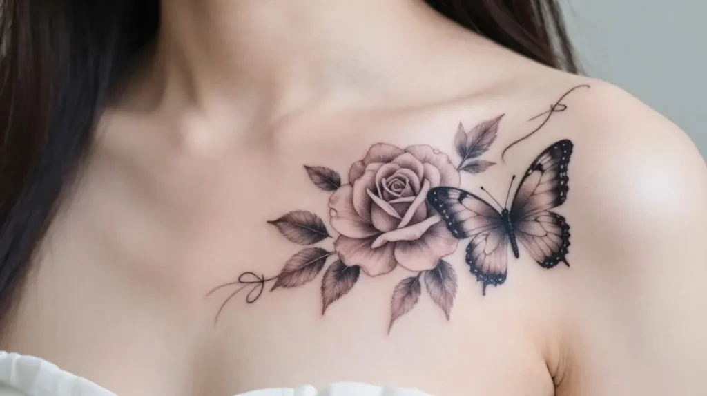 Rose and Butterfly Tattoos