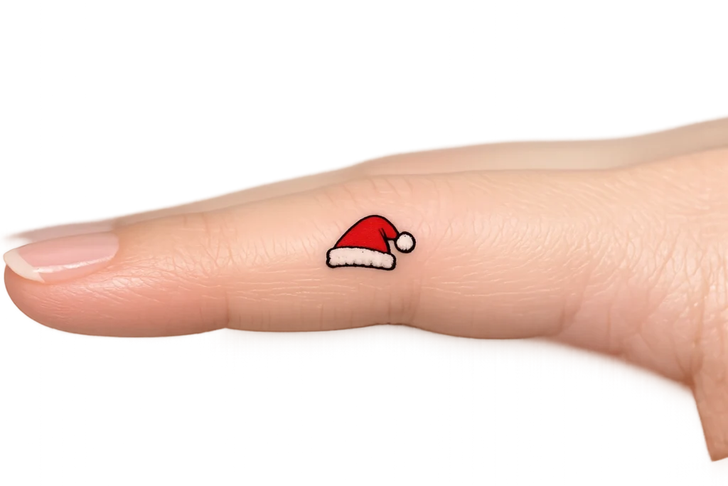 Santa Hat Minimal Tattoo Idea