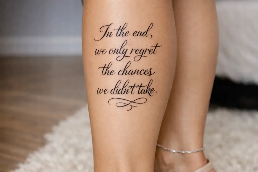 Script Leg Tattoo