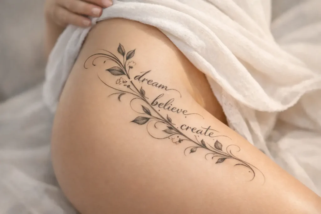 Side Thigh Tattoo Placement Feminine Flow