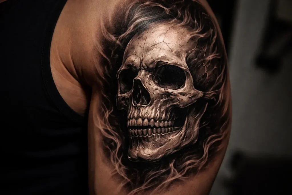 Skull Bicep Tattoo