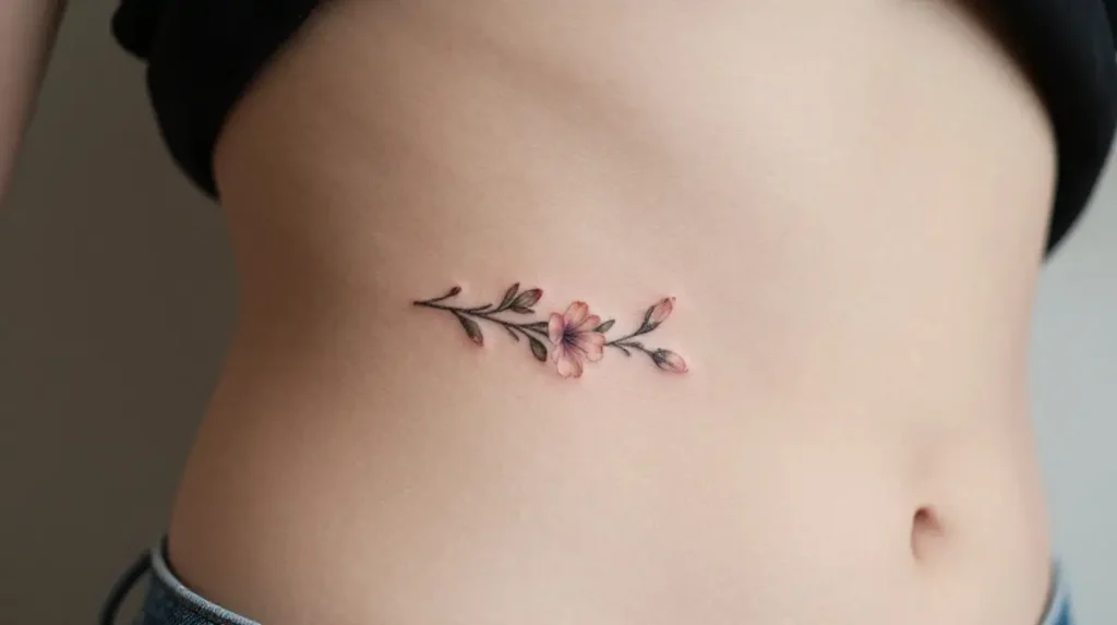 Small Floral Hip Tattoo